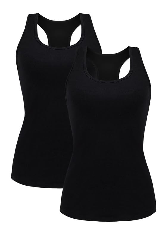 beautyin Women Tank Top with Shelf Bra Racerback Workout Yoga Tops Undershirt | Amazon (US)