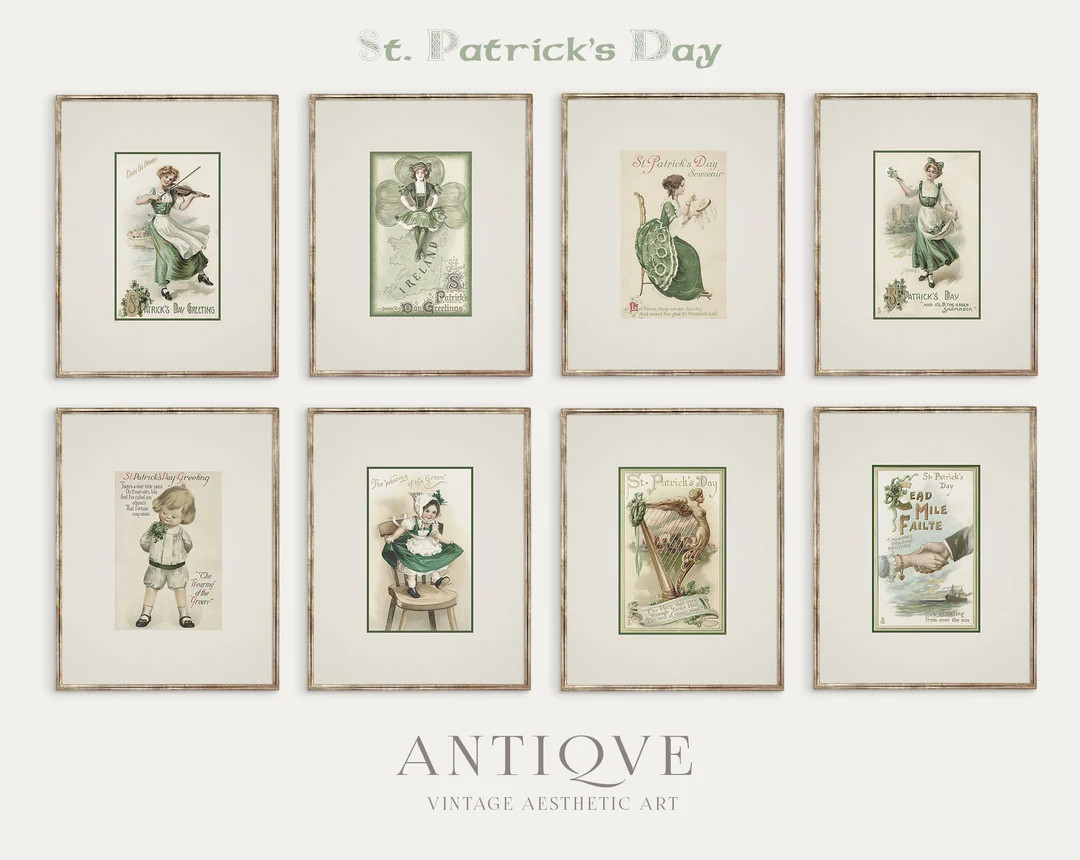 St. Patrick's Day Print Set | Classic Irish Gallery Wall | 8 Vertical Prints | St Paddy's Day Wal... | Etsy (US)
