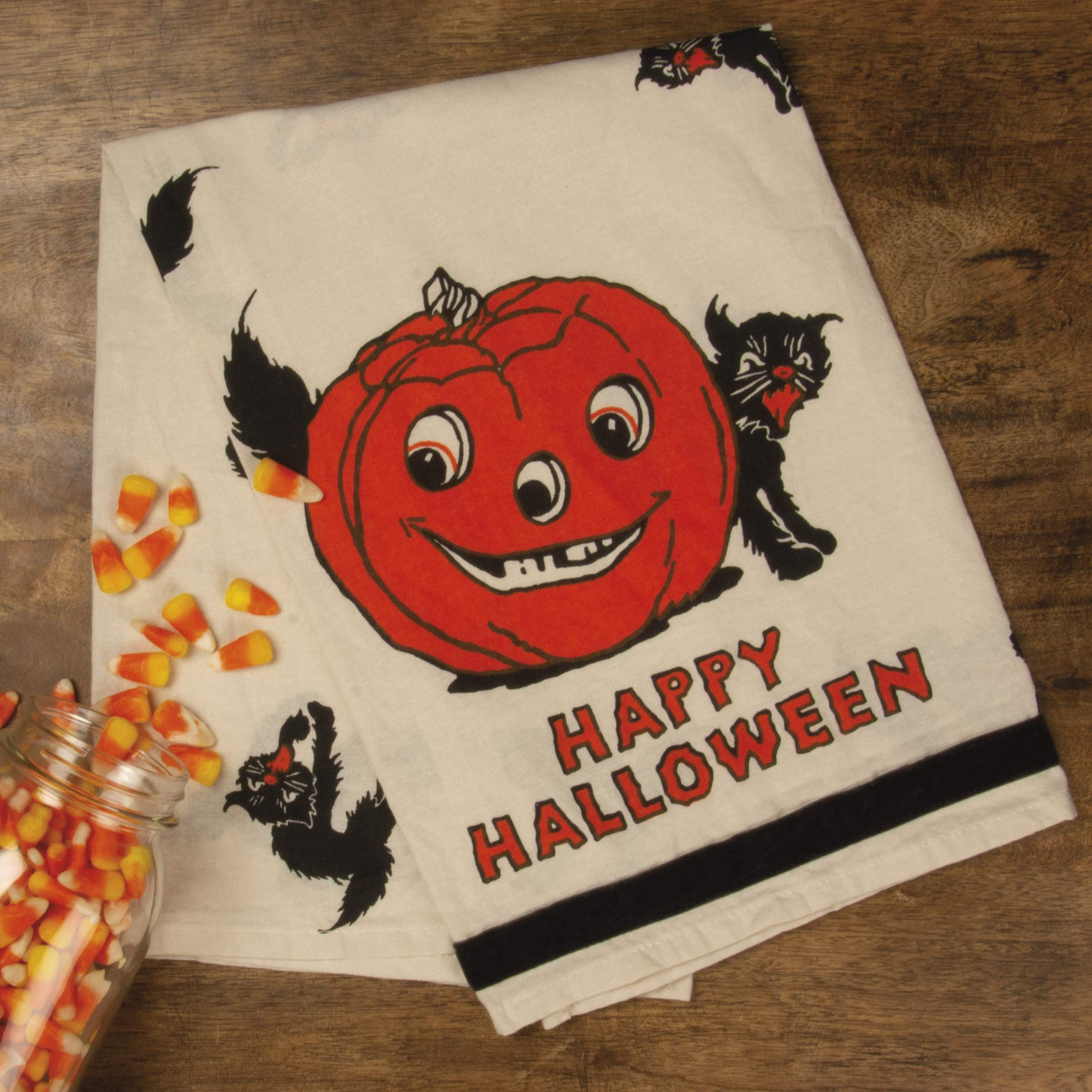 Primitives by Kathy Retro-Inspired Halloween Dish Towel, 28 x 28-Inch, Happy Halloween | Amazon (US)