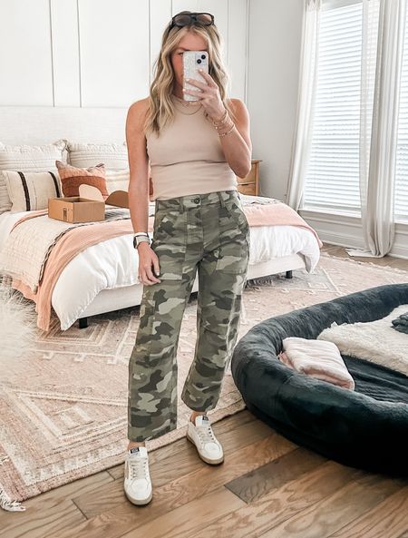  casual spring to summer outfit - size down in the camo barrel pants 

#LTKStyleTip #LTKWorkwear #LTKShoeCrush