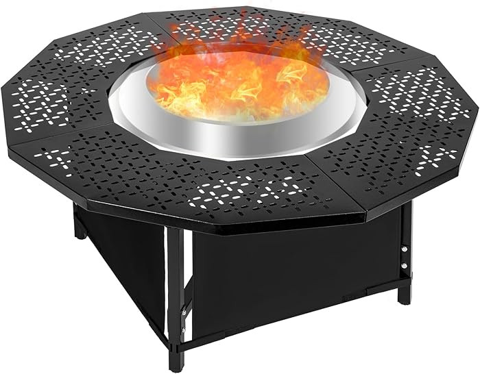 40 Inch Fire Pit Surround Tabletop for Solo Stove Bonfire up to 19.5" and Most Wood Burning Fire ... | Amazon (US)