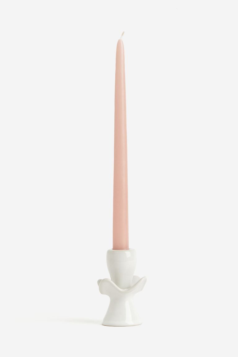 Stoneware Candlestick - White - Home All | H&M US | H&M (US + CA)