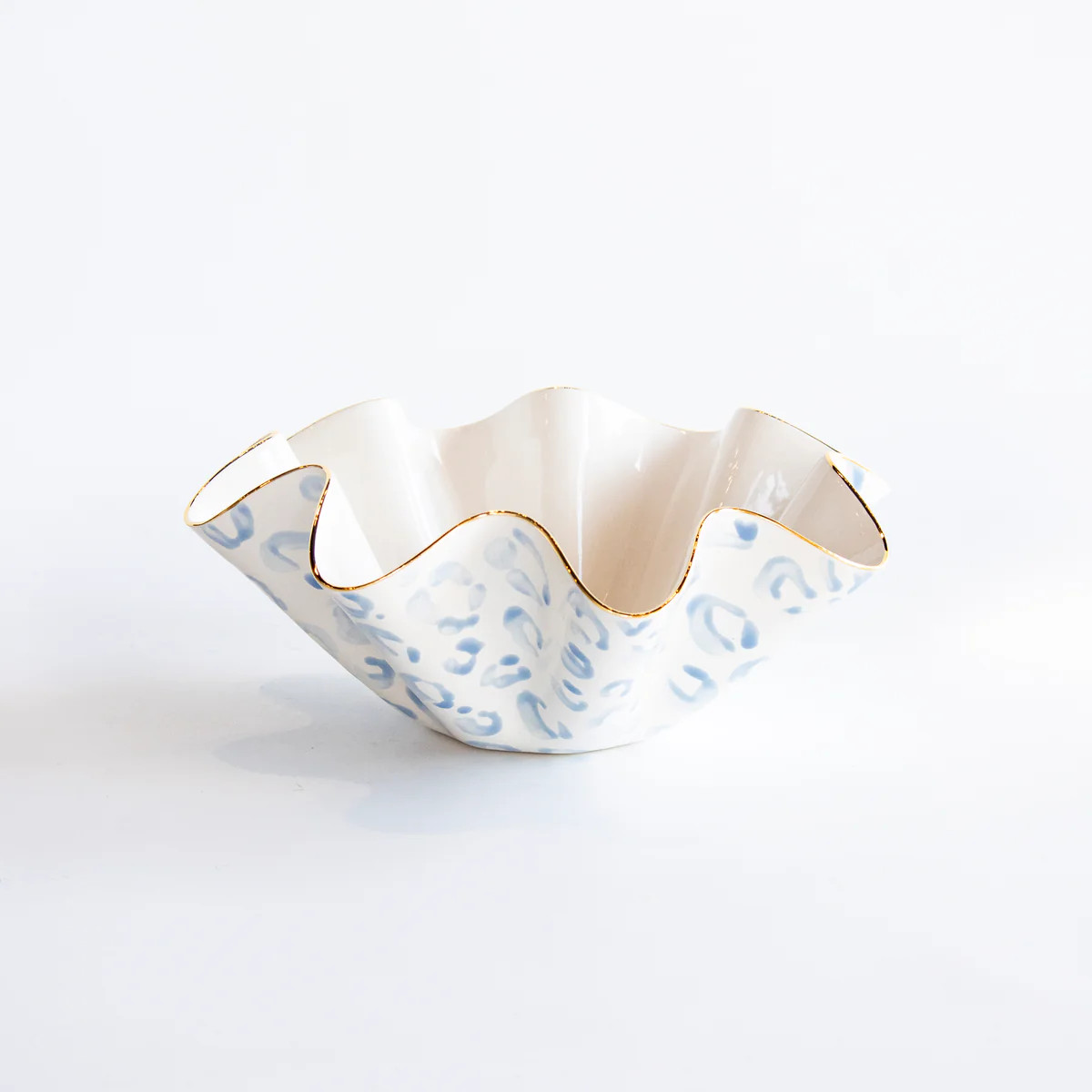 Bijou French Blue Leopard Wavy Bowl | Susan Gordon Pottery