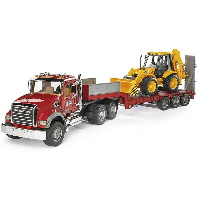 Bruder Toys 02813 Mack Granite Flatbed Truck with JCB Loader Backhoe - Walmart.com | Walmart (US)
