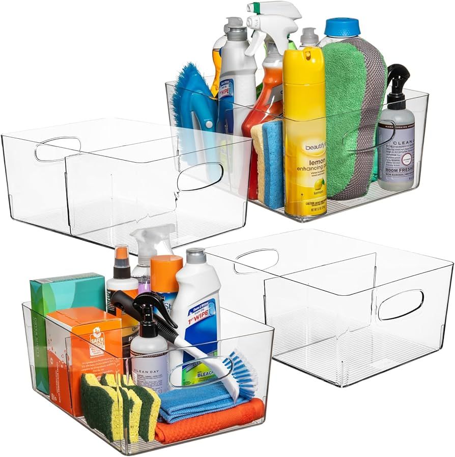 ClearSpace Plastic Storage Bins with Divider – Perfect Kitchen Organization or Pantry Storage ... | Amazon (US)