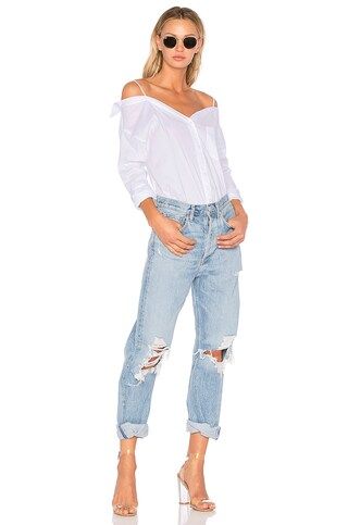 AGOLDE 90's Mid Rise Loose Fit in Fall Out from Revolve.com | Revolve Clothing (Global)