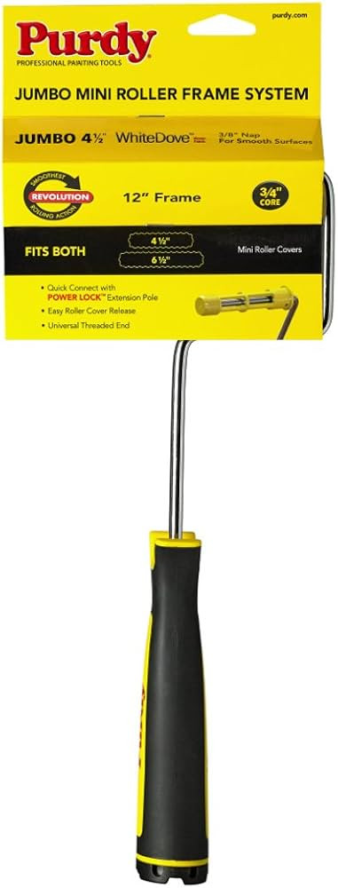 Purdy Jumbo Mini Roller & Frame Combo - 4-1/2" White Dove Cover | Amazon (US)