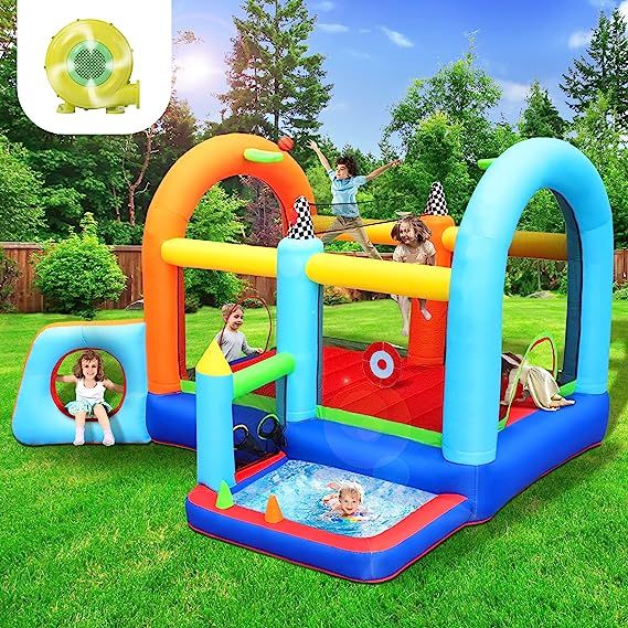 Merax 8-in-1 Inflatable Bounce House with Blower for 2-12 yrs Kids,Toddlers, Extra Thick Big Play... | Amazon (US)