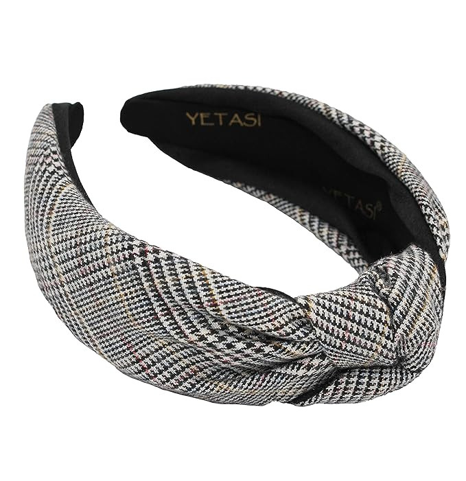 YETASI Plaid Black Headbands for Women are always Trendy. Knotted Headband for Woman is a Designe... | Amazon (US)
