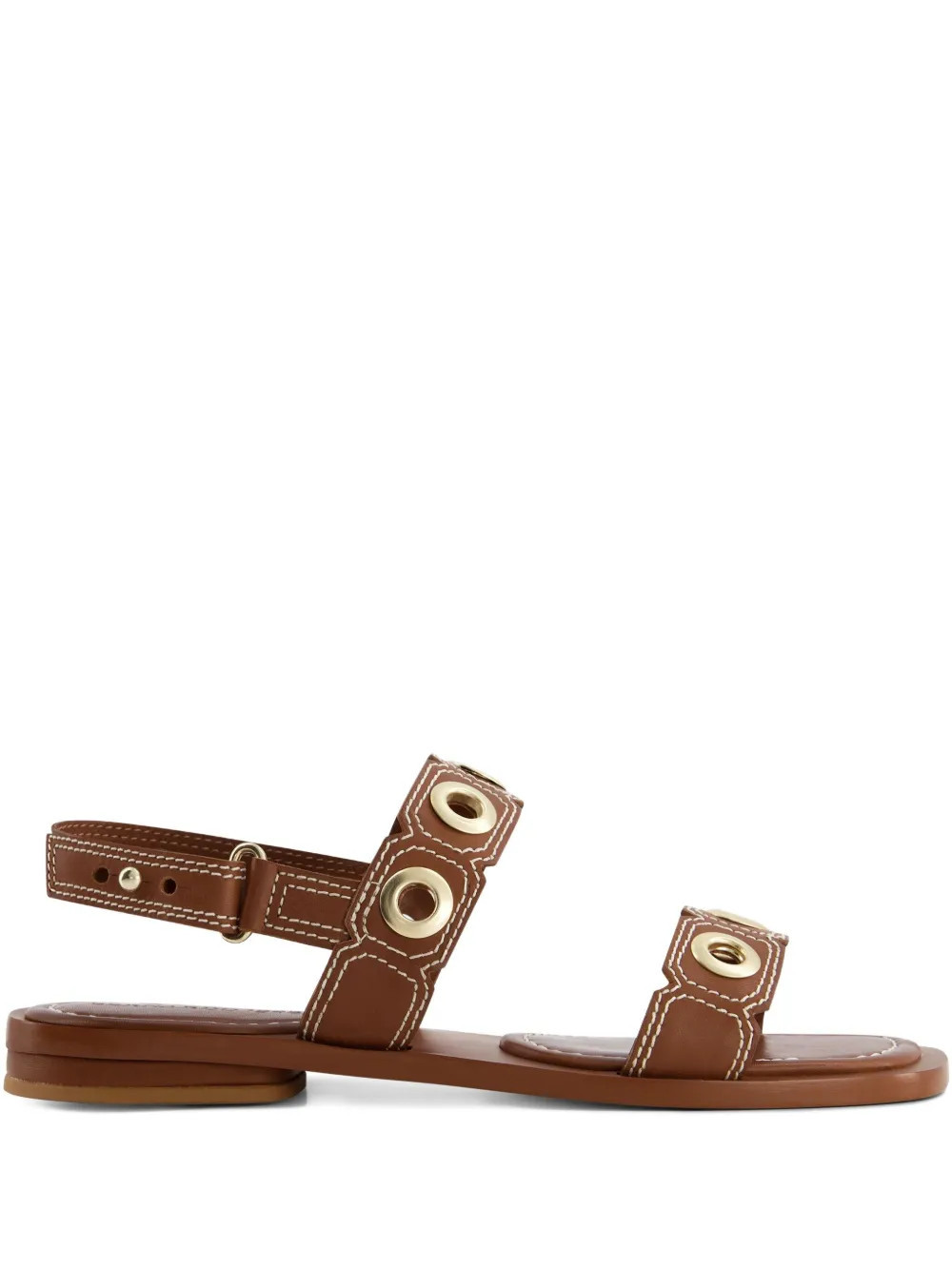 Bernardo Acro grommet-embellished flat sandals - Brown | Farfetch Global