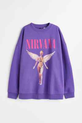 H&M NIRVANA OVERSIZED PRINT SWEATER JUMPER PURPLE ALL SIZES AVAILABLE NEW W TAGS  | eBay | eBay US