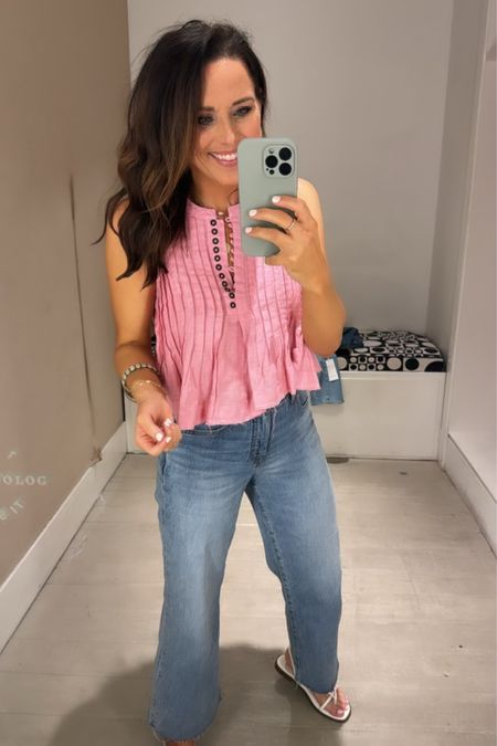 Anthropologie spring fashion finds! 🤩
The cutest pleated linen tank! Wearing a size small in the tank and 25 in the jeans!

#LTKSeasonal #LTKfindsunder100 #LTKstyletip