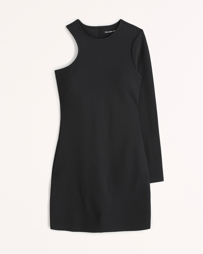 Women's Asymmetrical One-Shoulder Ponte Mini Dress | Women's Dresses & Jumpsuits | Abercrombie.co... | Abercrombie & Fitch (US)