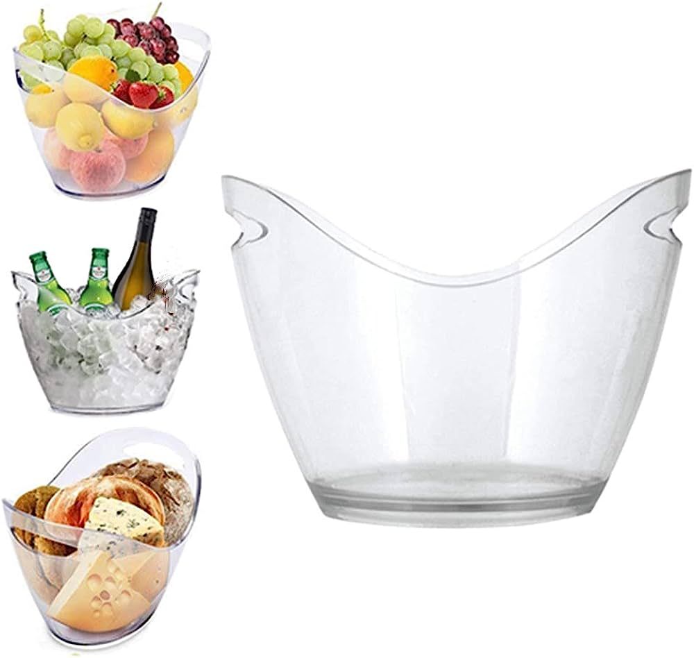 Wine Chiller & Party Beverage Tub， Clear Acrylic Food Grade Ice Bucket, 3.5LiterStorage Tub, Se... | Amazon (US)