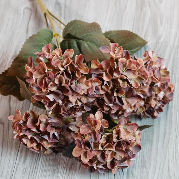 Fall Hydrangea Artificial Flowers, Fake Artificial Hydrangeas with Stems for Bouquet Table Center... | Walmart (US)