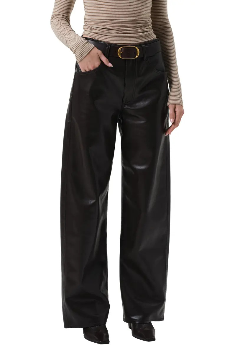 Ayla Baggy Recycled Leather Blend Pants | Nordstrom