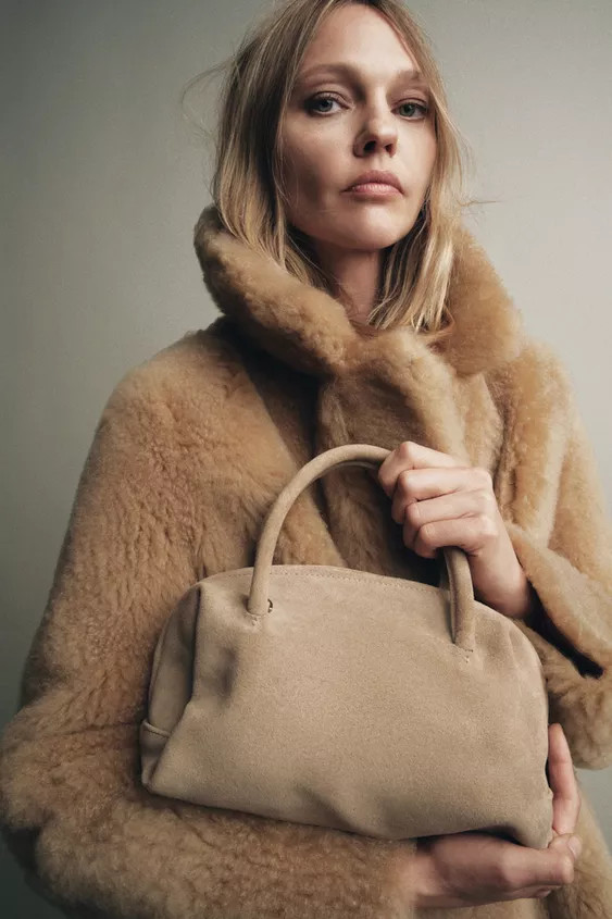 SPLIT LEATHER BOWLING BAG | Zara US