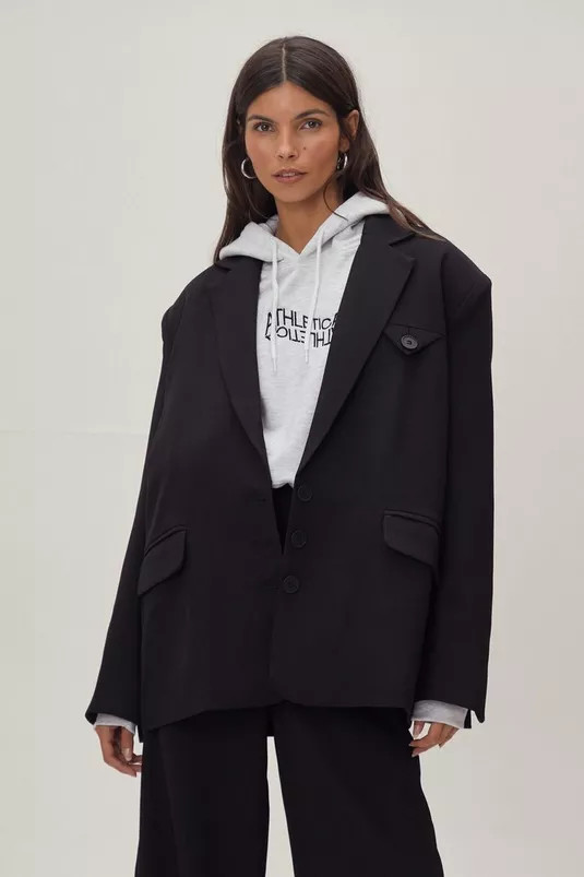 Oversized Flap Pocket Double Breasted Blazer | Nasty Gal (US)