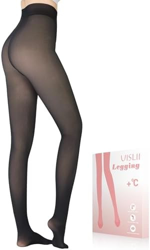 Fleece Lined Tights Women, Warm Pantyhose leggings Women,Fake Translucent Thermal Skin Colored Ti... | Amazon (US)