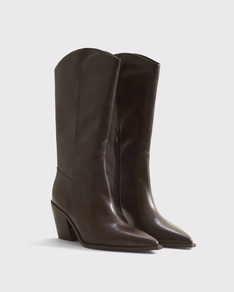 Women's Western Vegan Leather Boots | Women's Shoes | Abercrombie.com | Abercrombie & Fitch (US)
