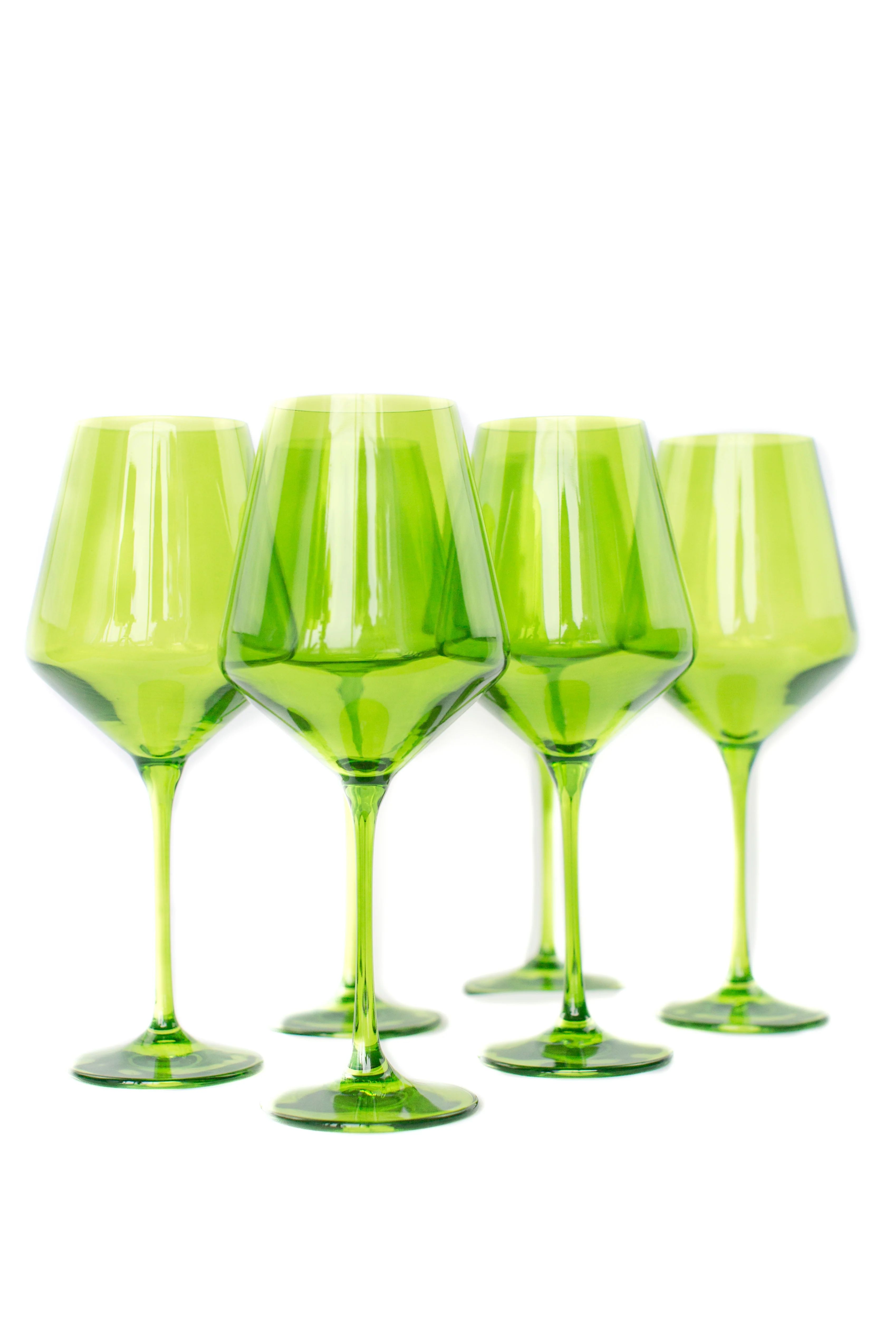 Estelle Colored Wine Stemware - Set of 6 {Forest Green} | Estelle Colored Glass
