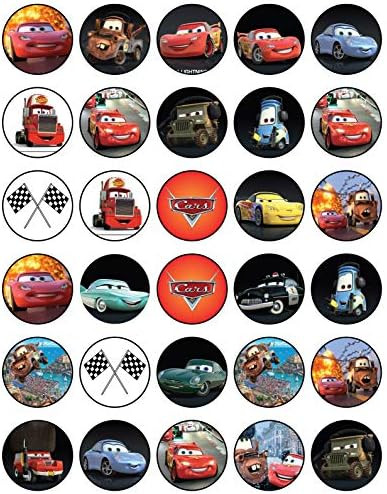 30 x Edible Cupcake Toppers – Racing Cars Themed Collection of Edible Cake Decorations | Uncut ... | Amazon (US)