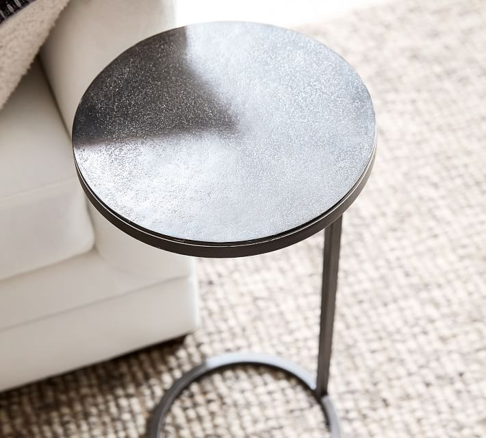 Duke 10" Round Metal Accent Table | Pottery Barn (US)