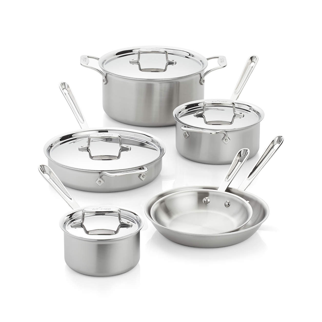 All-Clad D5 Stainless Steel 10-Piece Cookware Set + Reviews | Crate & Barrel | Crate & Barrel