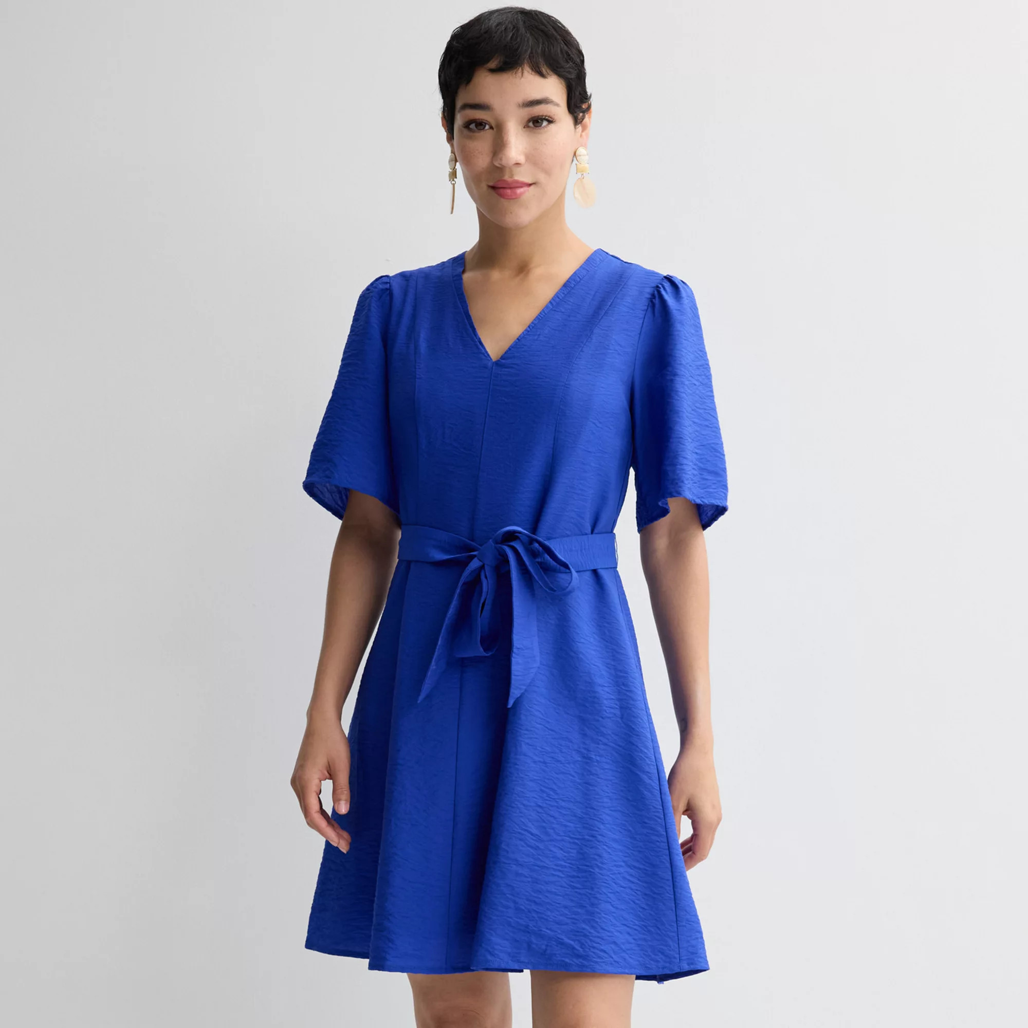 Women's Nine West Flutter Sleeve Fit & Flare Dress | Kohl's