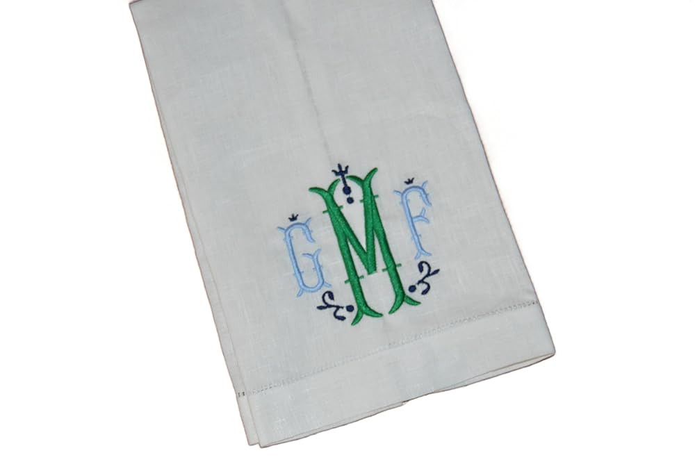 Personalized Linen Hand Towel Monogrammed Guest Towel Hemstitched | Amazon (US)