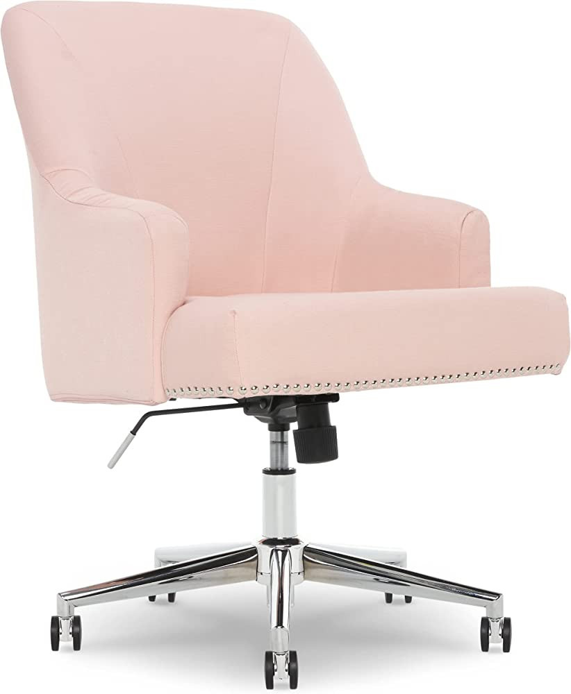 Serta Leighton Home Office Chair with Memory Foam, Height-Adjustable Desk Accent Chair with Chrom... | Amazon (US)