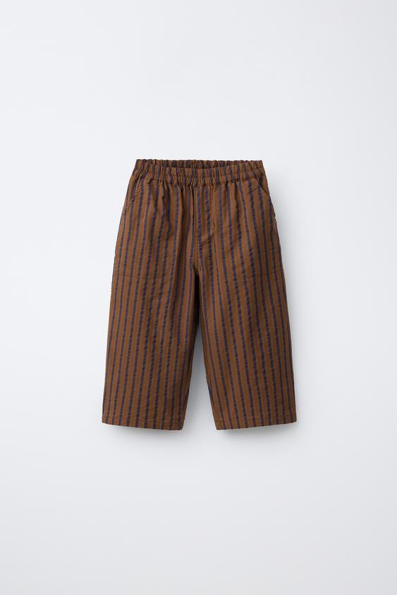 STRIPED SEERSUCKER BALLOON PANTS | Zara US