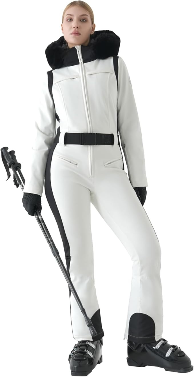 Womens Ski Suit One Piece Snowsuit Slim Insulated Jumpsuit Warm Waterproof Outdoor Sports Outerwe... | Amazon (US)