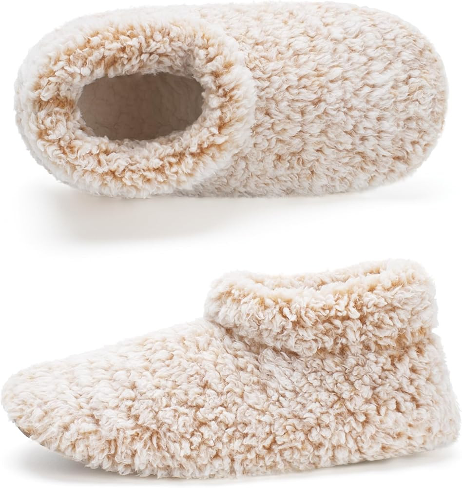 Cozylook Fuzzy Slippers for Women Indoor, Warm Bedroom Slip On Shoes, Winter Fluffy House Socks w... | Amazon (US)