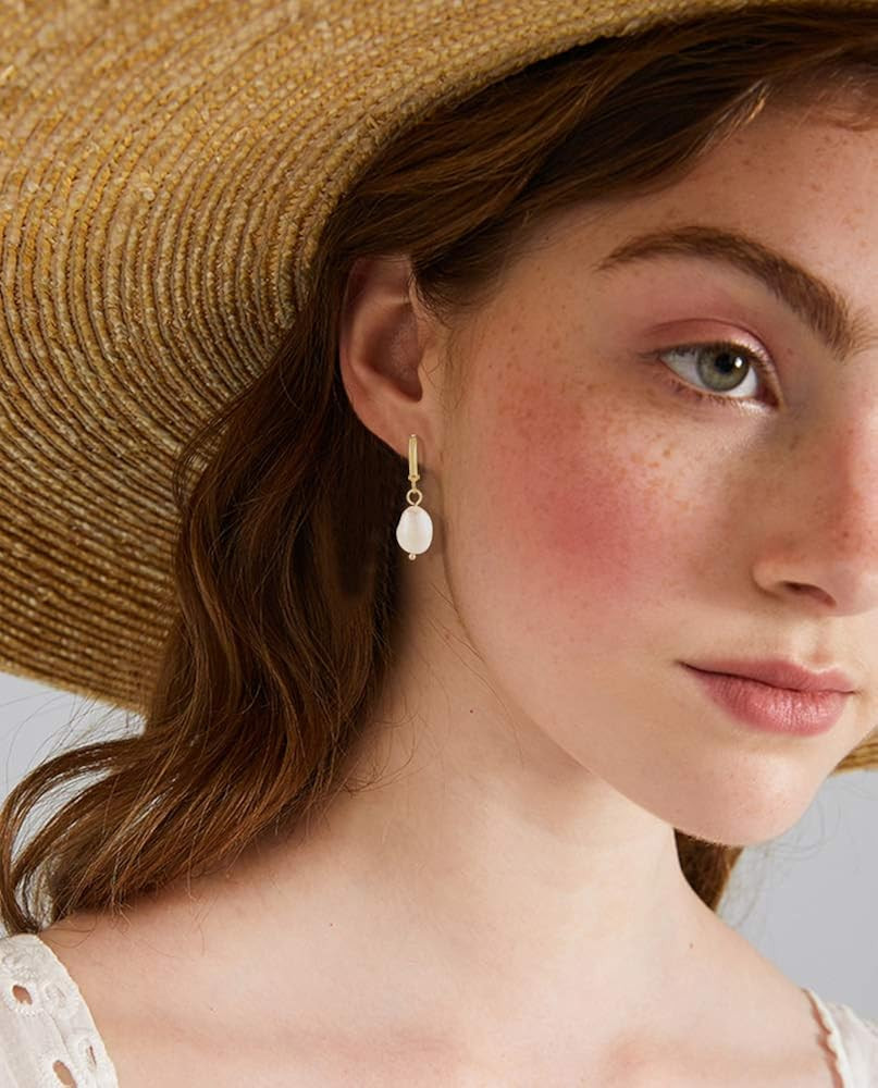 Gold Huggie Small Hoop Earrings with Charm Personalized Snake/Evil Eye/Star/Cross/Lock/Key 18k Go... | Amazon (US)