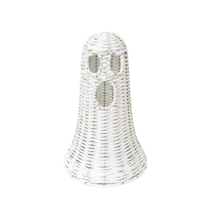 11.81 Inch White Woven Rattan Ghost Decorative Lantern - Handwoven Wicker Ghost Basket for Hallow... | Walmart (US)