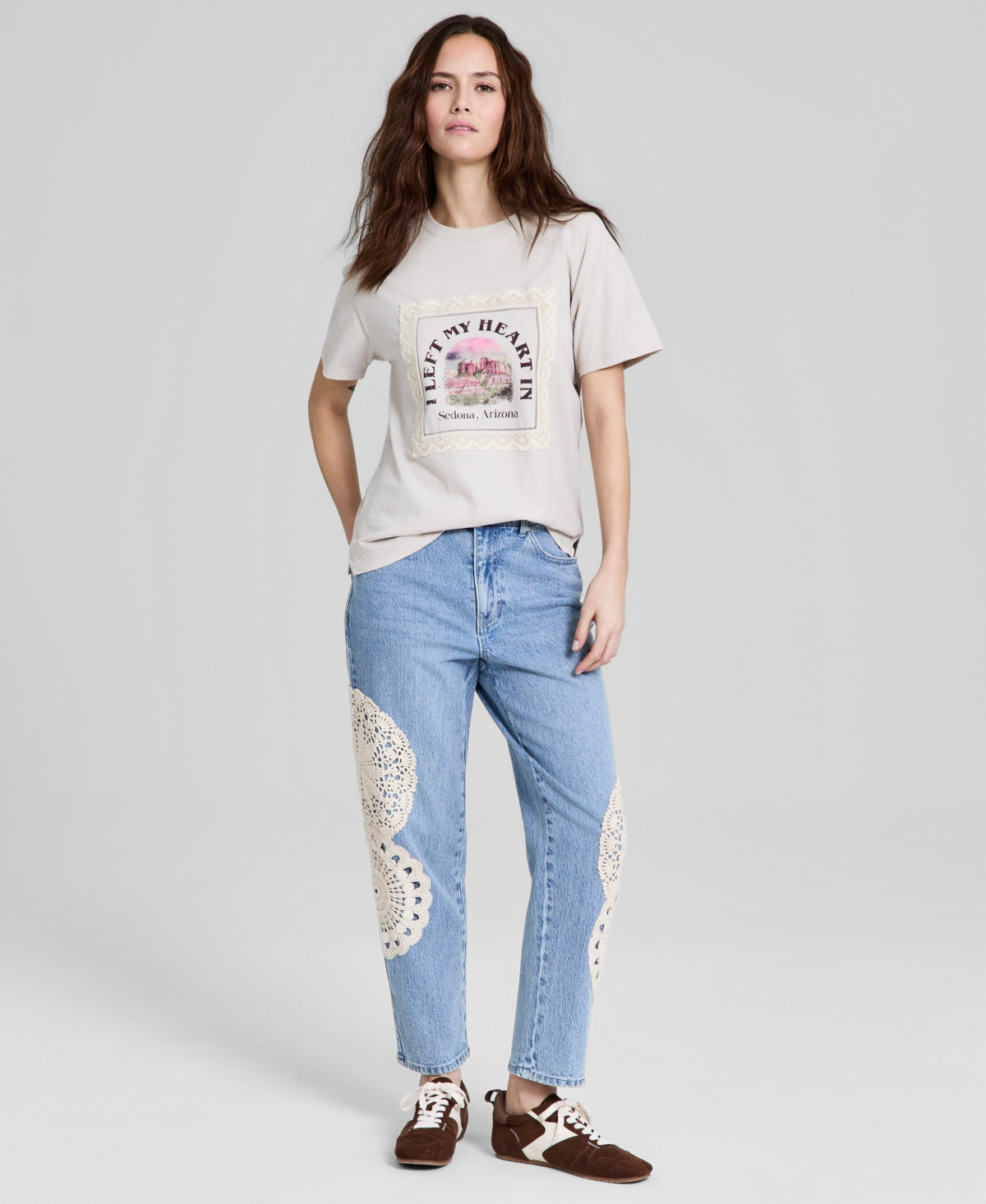 And Now This Petite High Rise Straight Leg Jeans, Macy's Exclusive - Light Wash | Macy's