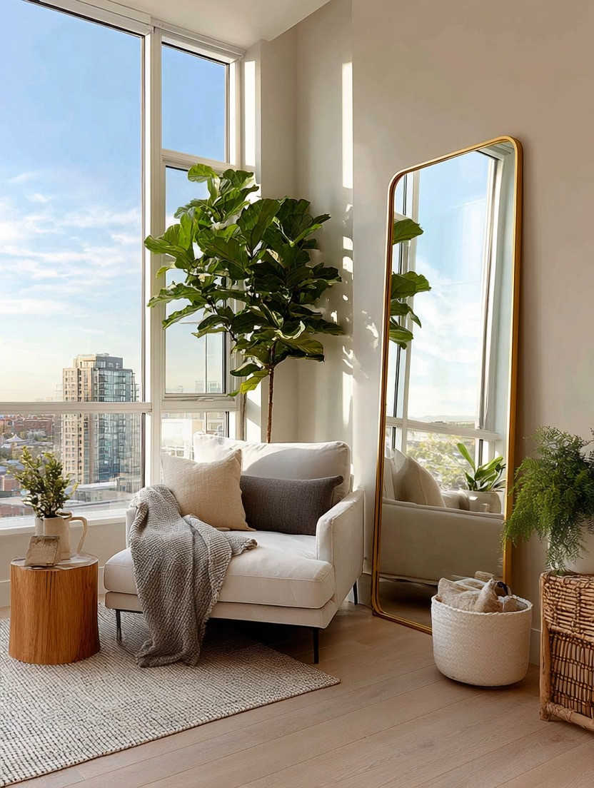 The formula for an elegant cozy corner is actually very simple.

A comfortable lounge chair.
A full-length gold frame mirror.
A beautiful oversized plant.
And a small side table for the little rituals of everyday life.

When these pieces come together, they create more than just a corner. They create a feeling.

A place where mornings begin slowly with coffee and sunlight pouring through the windows. A quiet spot for journaling, reading, planning your next idea, or simply sitting in silence after a long day.

Every piece in this space plays an important role. The lounge chair brings comfort and softness. The gold frame mirror reflects light and instantly adds elegance while making the room feel larger and brighter. The fiddle leaf fig tree brings nature indoors and adds that grounding energy every beautiful home needs. Then the small side table quietly completes the space, giving you a place for books, candles, tea, or your favorite morning routine.

And the interesting thing is, if you remove even one of these pieces, the balance changes completely.

That is the beauty of intentional decor. It is not about filling a room. It is about creating harmony between comfort, function, and beauty.

This is the kind of corner you will find yourself returning to every single day.

Everything is linked below in our edit.

#CozyCorner #QuietLuxuryHome #InteriorStyling 

 #LTKHome