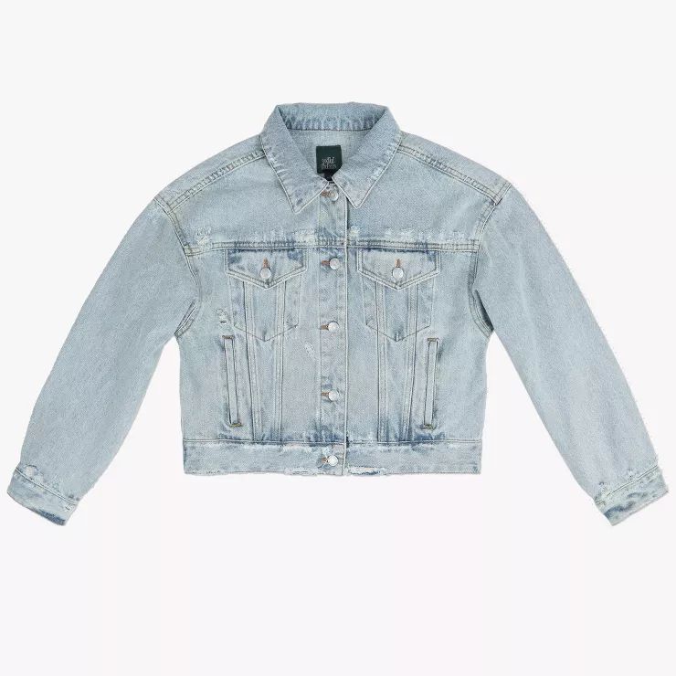 Women's Cropped Denim Trucker Jacket - Wild Fable™ | Target