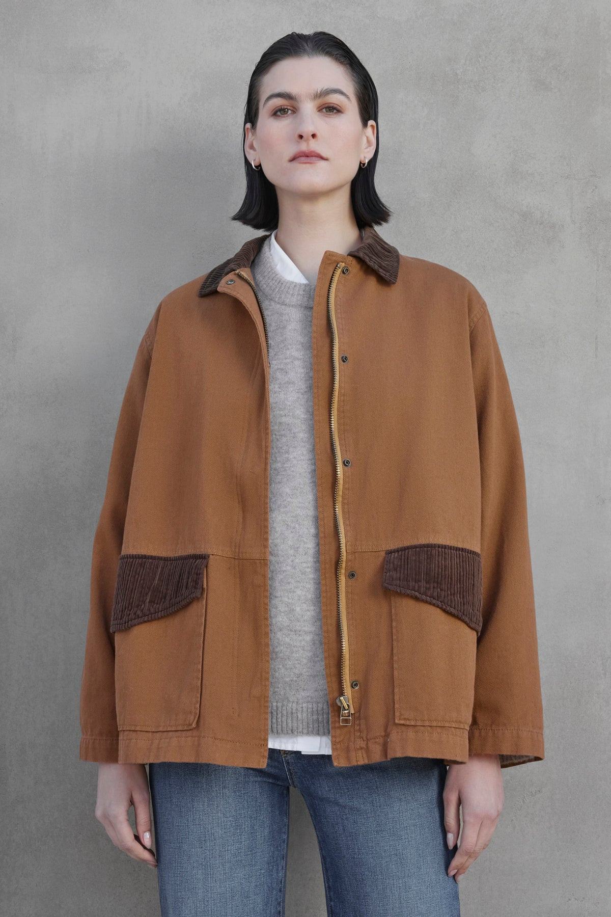 OAKLEY COTTON TWILL FULL ZIP JACKET | Velvet by Graham & Spencer