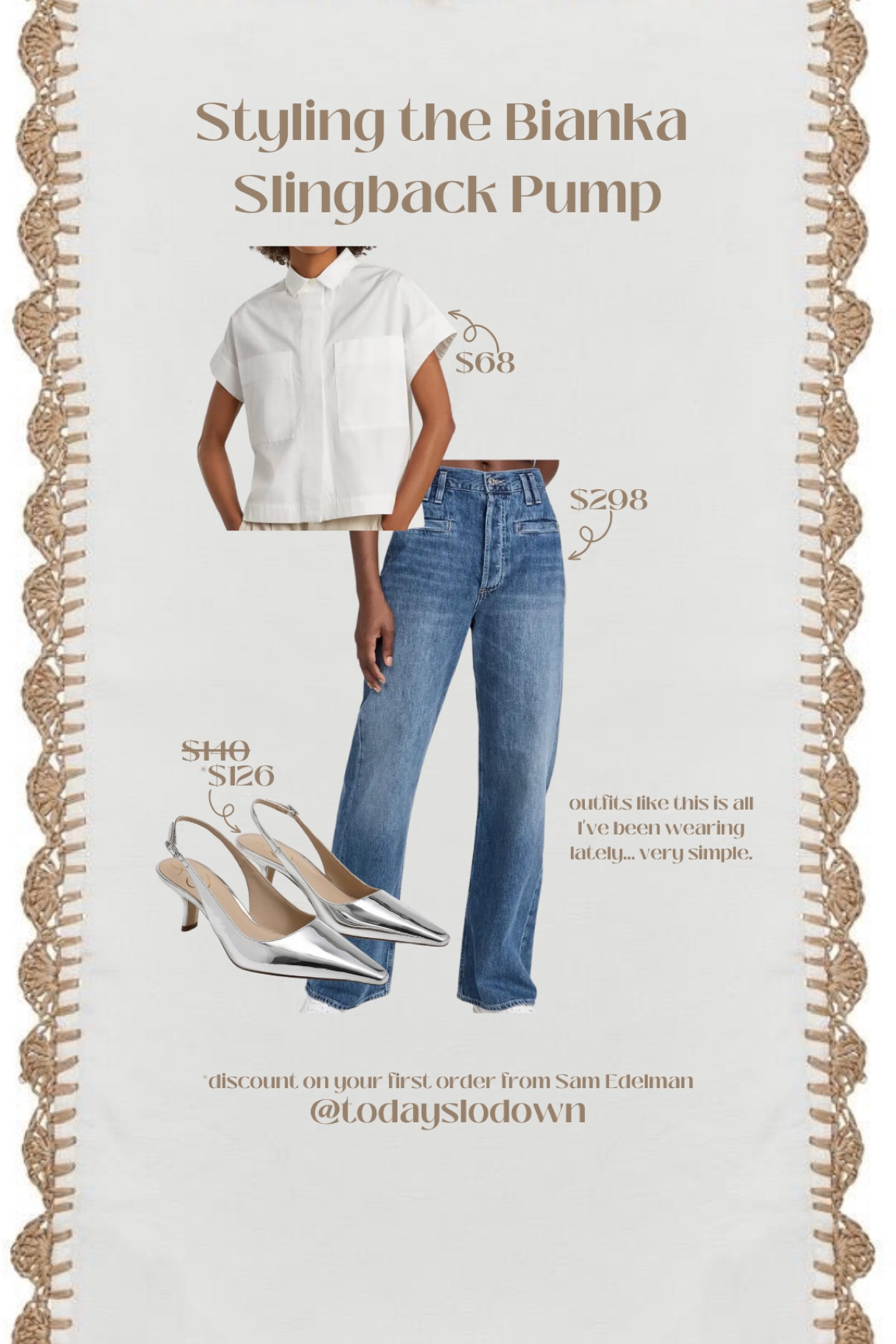 How I’d style the Bianka Slingback from Sam Edelman!! Loving this look recently!
#slingback #newforfall #silvershoe #metalliclooks #fallfinds #freshfall #itgirlshoes #thatgirl 


#LTKparties #LTKshoecrush #LTKFind