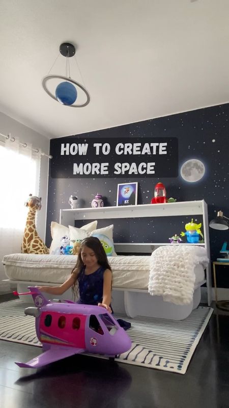 How to create more space in a small kids room! This Murphy bed gives us the flexibility to instantly create more room for a kids playroom area. Space-themed room 

#LTKkids #LTKhome #LTKfamily