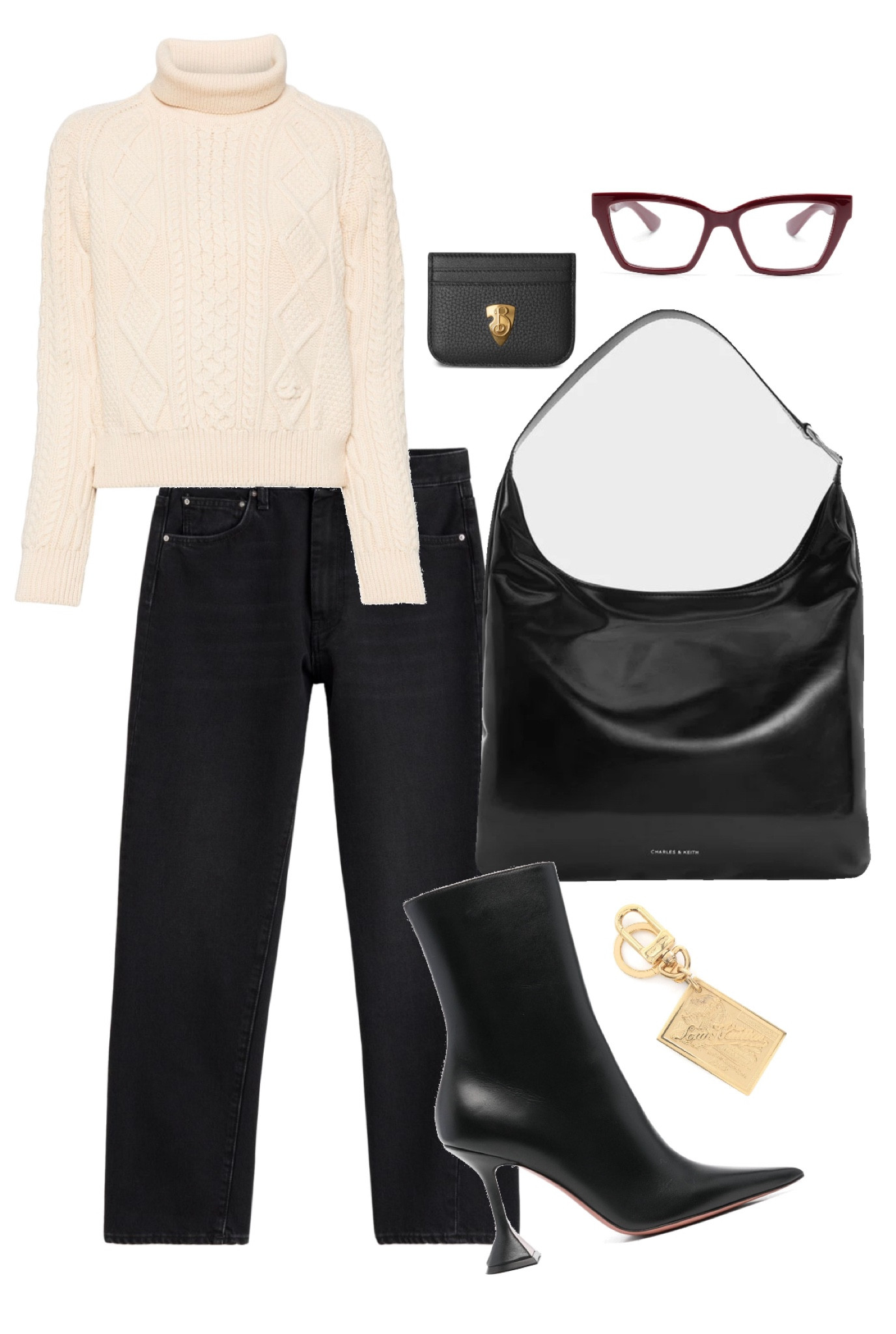 an autumn outfit of the day inspo 

products in the post:
- chanel preowned cable knit jumper
- toteme cotton jeans 
- charles & keith lemun bag
- amina muaddi ankle boots
- burberry b shield cardholder 
- gucci eyewear cat eye glasses
- louis vuitton preowned keyring 

all can be shopped on the farfetch website! 🤍 

🏷️ high end luxury pieces, ootd, outfit of the day for autumn, pinterest aesthetic 

#LTKstyletip #LTKeurope #LTKluxury