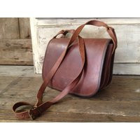 Brown Leather Handbag, Saddle Bag Handbag Woody Handcrafted Crossbody Cartridge Bag | Etsy (US)