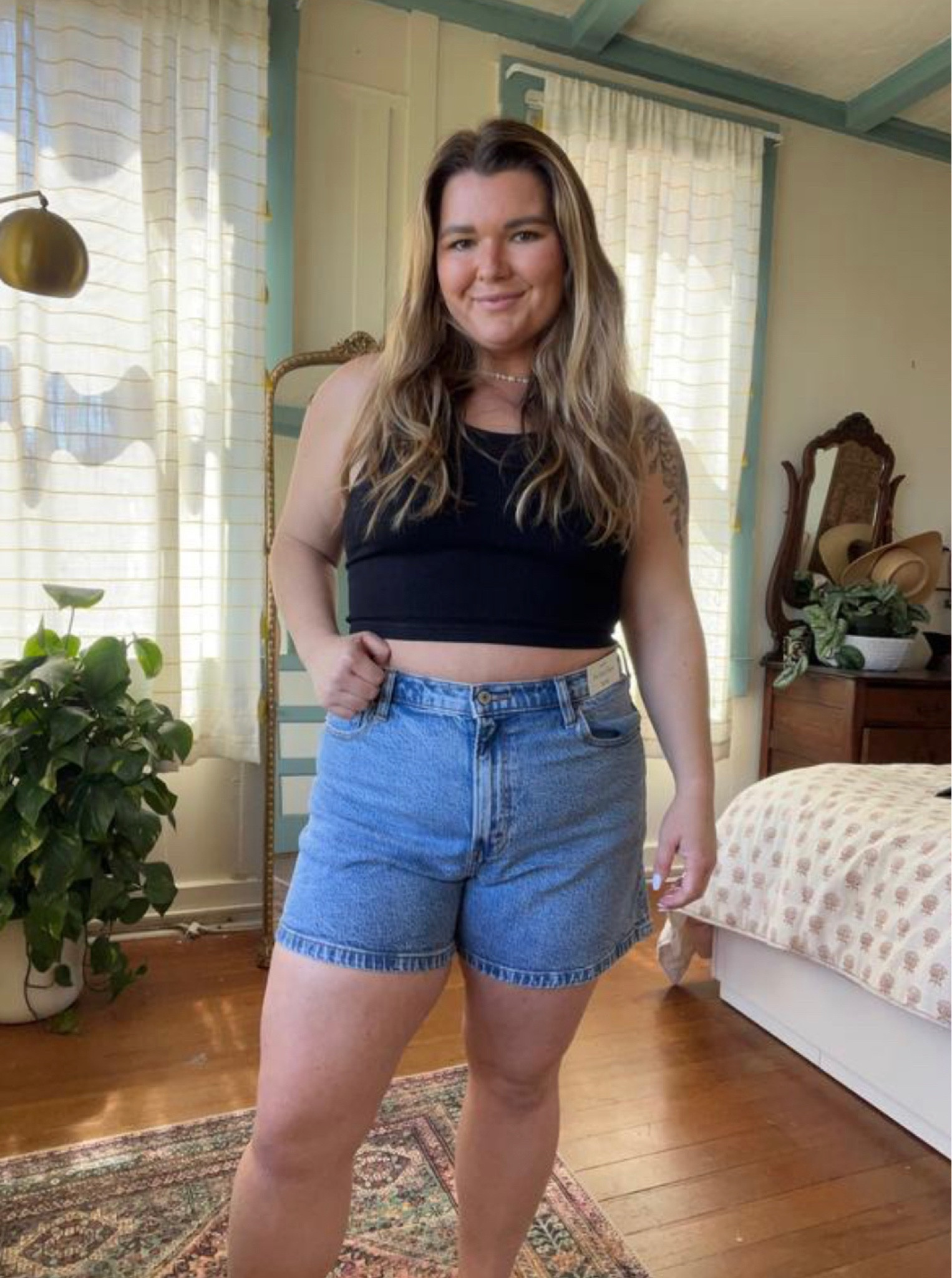 High waisted shorts shop on chubby girl