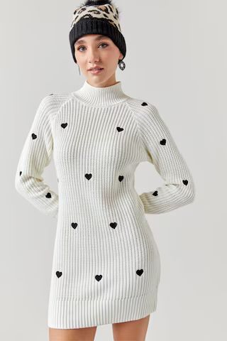 Korie Heart Sweater Mini Dress | Francesca's