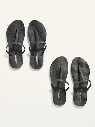 T-Strap Flip-Flop Sandals 2-Pack for Women (Partially Plant-Based) | Old Navy (US)