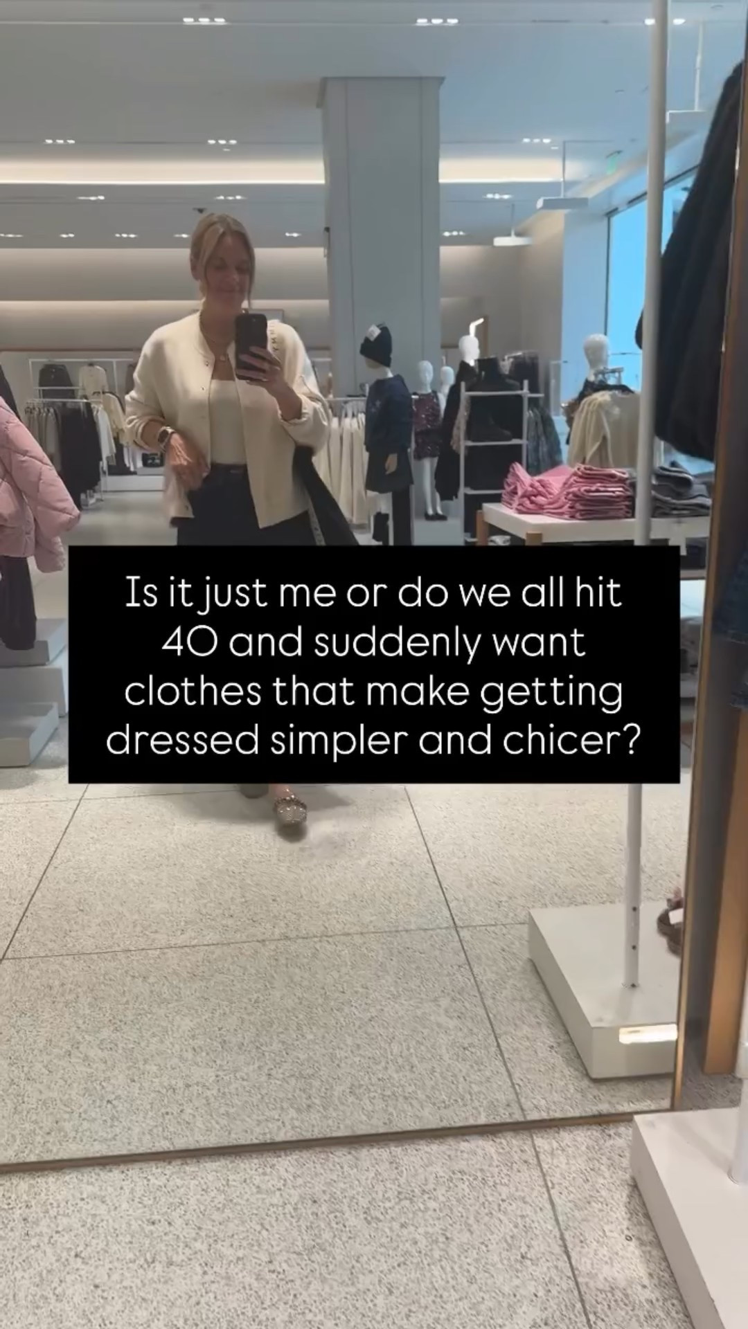 Because honestly… this is the stage of life where we’re juggling careers, kids, aging parents, travel, and everything in between — and no one has time to stand in front of a closet feeling stuck.

That’s exactly why we do what we do.
Here’s how we help our clients get dressed simpler and chicer:

✨ We edit your closet so you actually know what you own — and what to let go of.
✨ We build outfit formulas you can repeat without thinking.
✨ We shop intentionally, filling gaps with pieces that work for your real lifestyle.
✨ We show you what flatters your shape, so you stop guessing (or settling).
✨ We create ready-to-wear looks that make you feel confident the moment you get dressed.

Getting dressed doesn’t have to be stressful.
It can feel effortless — and honestly, even fun — with the right pieces and a little stylist guidance.

If you’re ready for simpler mornings and chicer outfits, we’d love to work with you. 🤍