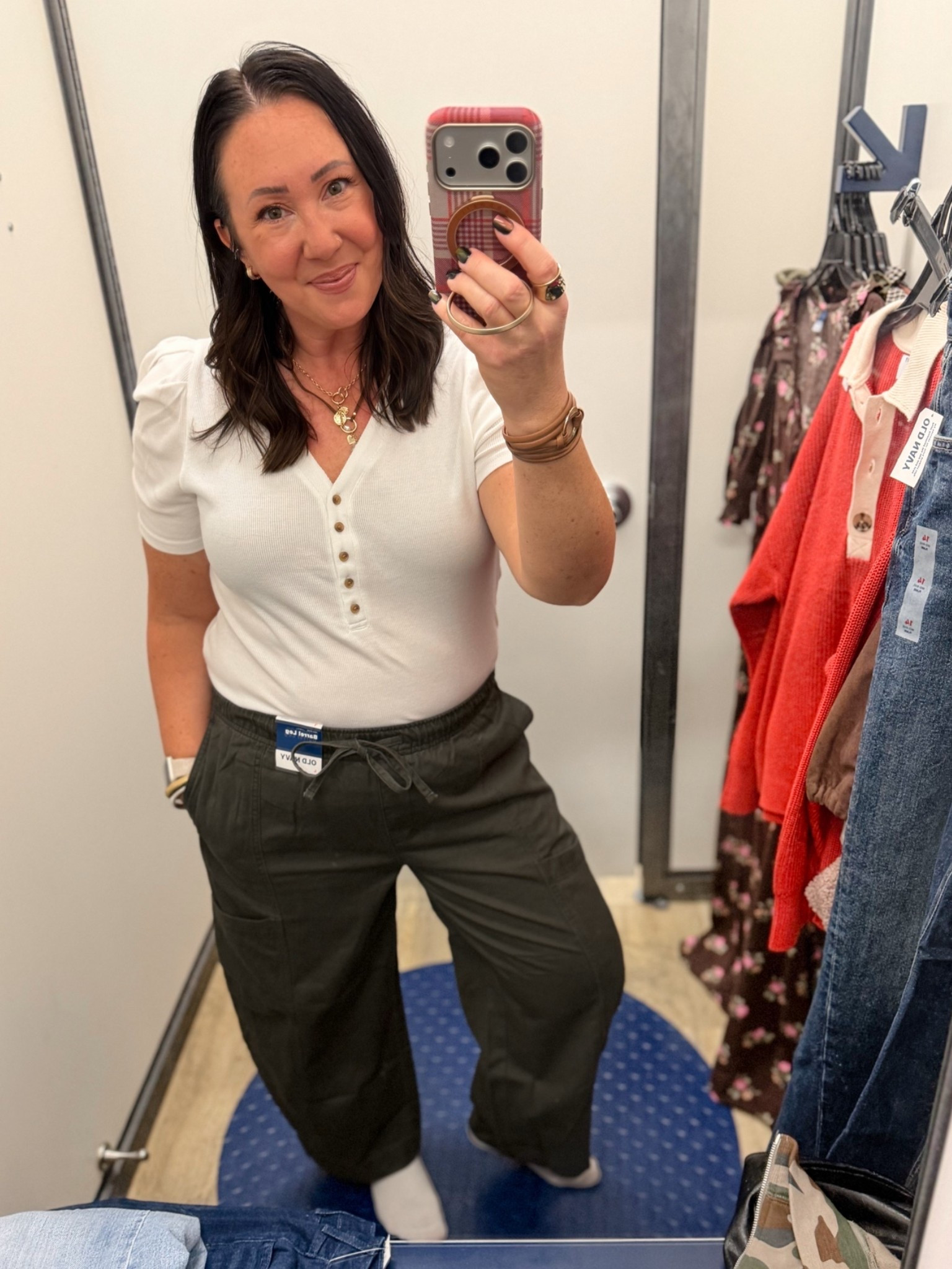 New barrel leg ankle pants at Old Navy!  Seen here in the olive green color!  Wearing a large regular. XL top.

#LTKMidsize #LTKOver40 #LTKSeasonal