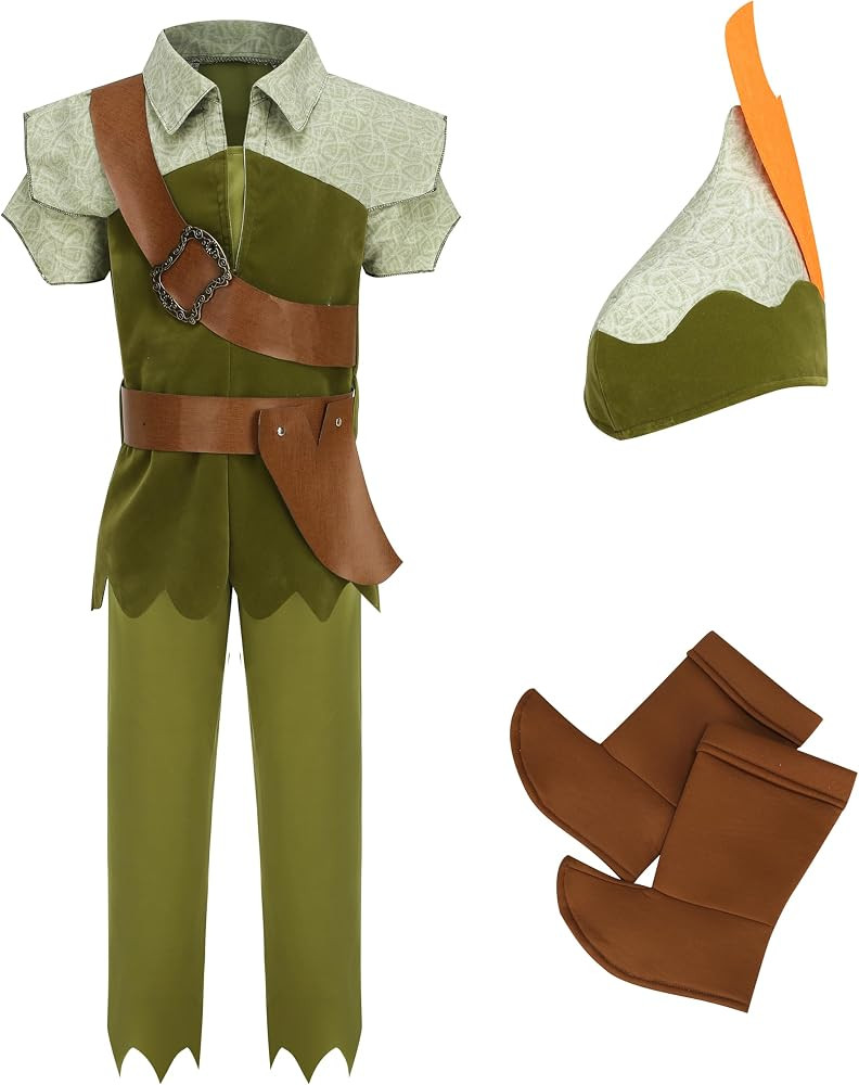 Kids Peter Pan Costume Set,Boys and Girls Peter Pan Costume,Child Halloween costume | Amazon (US)